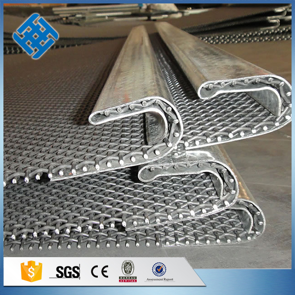 Heavy stones rock soil sand cement vibrating crimped wire mesh screens crusher hooked 65Mn screen separator shaker metal mesh